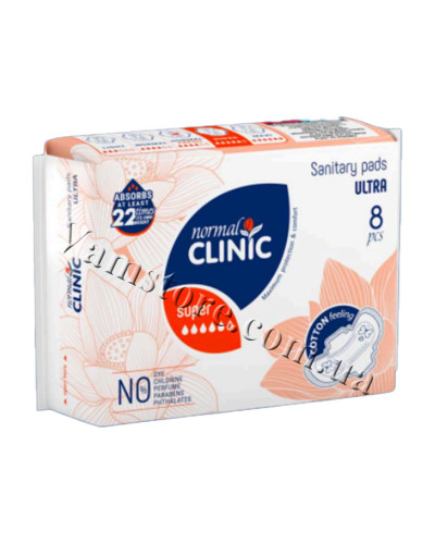 NCF06B Normal Clinic - Comfort ultra cotton feeling - Крит. прокладки 5 краплі 260 мм/8шт уп.