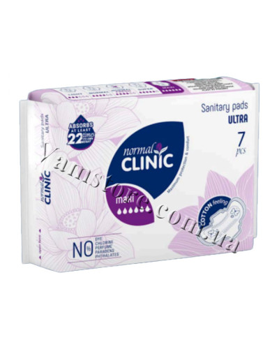 NCF08B Normal Clinic - Comfort ultra cotton&velvet  - Крит. прокладки 6 краплі 280 мм/7шт уп.