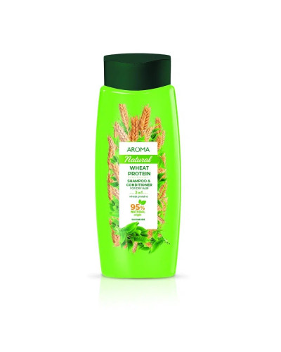 Шампунь і конд. Aroma Natural 2 в 1 з пшеничним протеїном для сухого волосся 400 мл.