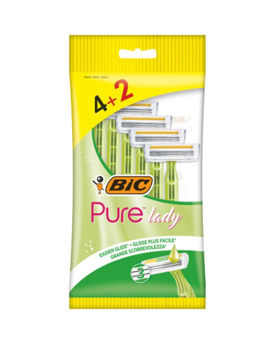 Станки д/гоління ЖІНОЧІ " BIC Pure 3 lady"  4+2шт/уп