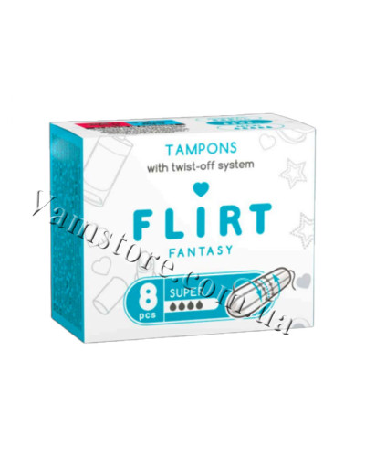 TGF003 Fanasy FLIRT гігієнічні тампони super 4 крапл.8шт/уп