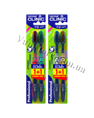 Зубна щітка normal Clinic medium 1+1