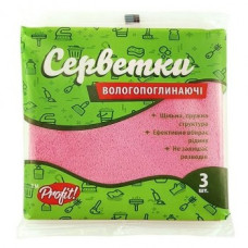 Серветка кухонна целюлозна-вологопоглинаюча "Profit" 3шт/уп