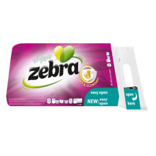 Туалетний папір ZEBRA білий тришаровий  8шт/уп