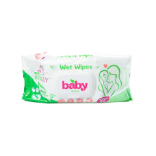 Серветка волога дитяча "BIOLLY"  з клапаном 120шт/уп (10шт/ящ.)