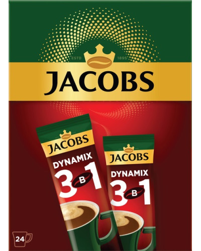 Кава розчинна 3 в 1 "JACOBS"  dynamix стик 24шт/уп