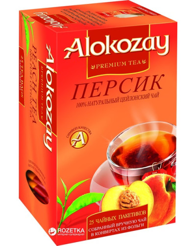 Чай чорний з персиком "Alokozay Tea" 25 пак.