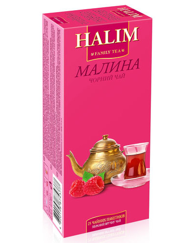 Чай "HALIM" чорний з ароматом малини та карамелі 25 пак.