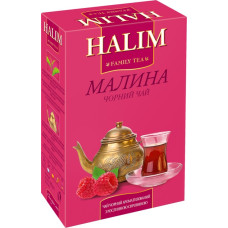 Чай "HALIM" черний ЛИСТОВИЙ з пелюстками квітів, ароматом малини та ванілі 80г