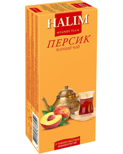 Чай "HALIM" чорний з ароматом персика 25 пак.