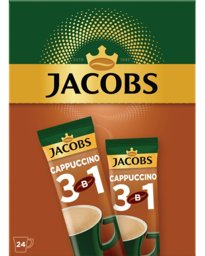 Кава розчинна 3 в 1 "JACOBS" cappucino стик 24шт/уп