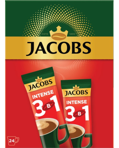 Кава розчинна 3 в 1 "JACOBS" intense стик 24шт/уп