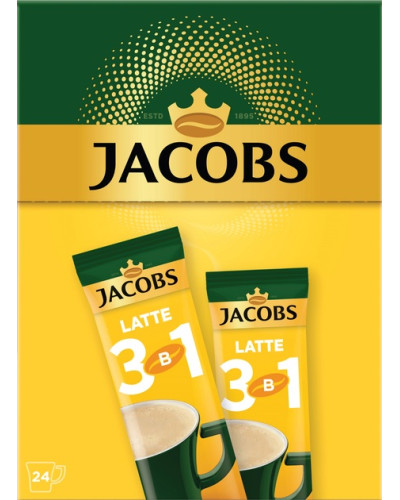 Кава розчинна 3 в 1 "JACOBS" latte стик 24шт/уп