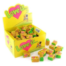 "Love is" жувальна гумка кокос-ананас/жовтий (100шт/уп)