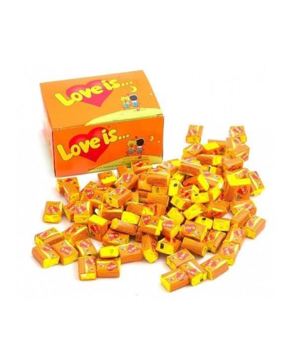 "Love is" жувальна гумка апельсин-ананас/оранжевий (100шт/уп)