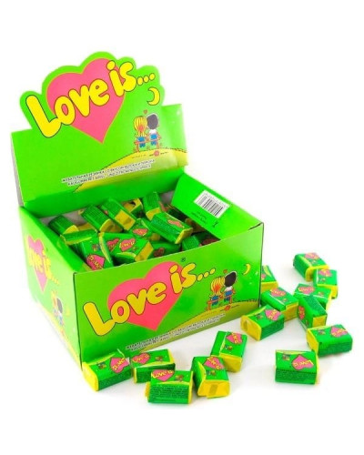 "Love is" жувальна гумка яблуко-лимон/зелений (100шт/уп)