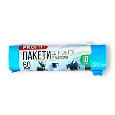 Пакет для сміття 60л/10шт з зав`язками "Profit"