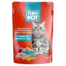 Пауч Корм для КОТІВ "Пан Кот" (індичка) 100г 24шт/уп