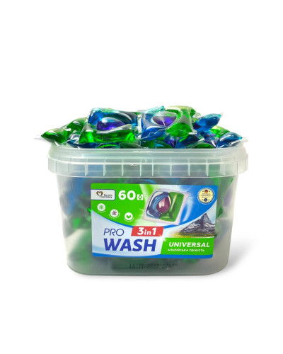 Капсули для прання "Pro Wash3/1" Universal 15г. (70шт/уп.)