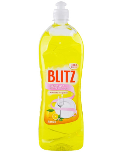 Рідина для миття посуду "BLITZ" Лимон - ПЛЯШКА  1л