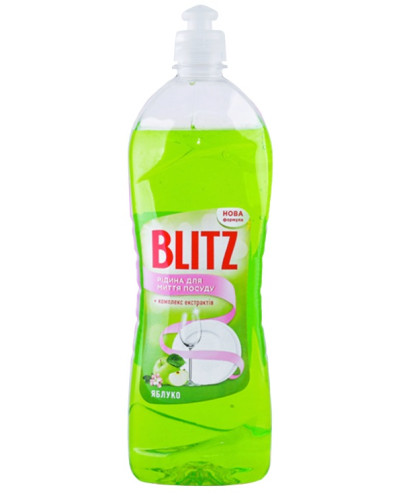 Рідина для миття посуду "BLITZ" Яблуко- ПЛЯШКА  1л
