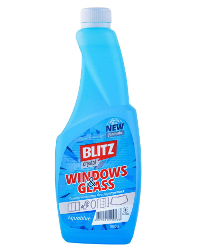 Рідина для миття скла "BLITZ Crystal" Aquablue- ЗАПАСКА 0.5л