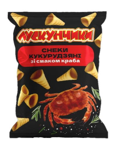 Чіпси кукурудзяні зі смаком Крабів "Лускунчики" 130г (15шт/ящ)
