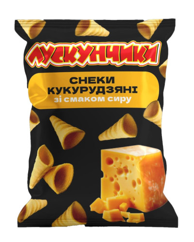 Чіпси кукурудзяні зі смаком Сиру "Лускунчики" 130г (15шт/ящ)
