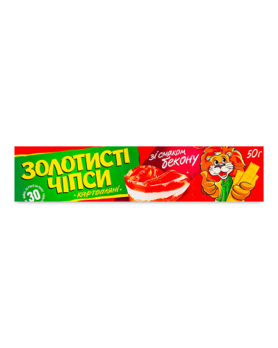 Чіпси "Золотисті" зі смаком бекону 50г