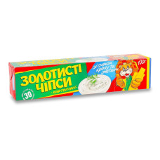 Чіпси "Золотисті" зі смаком сметани з зеленню 100г