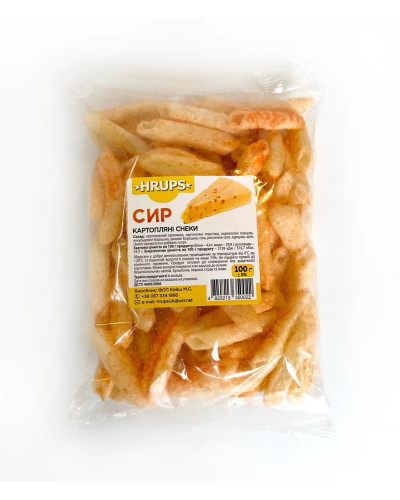 Снеки фігурні "HRUPS" зі смаком сира 100г (10шт/уп)