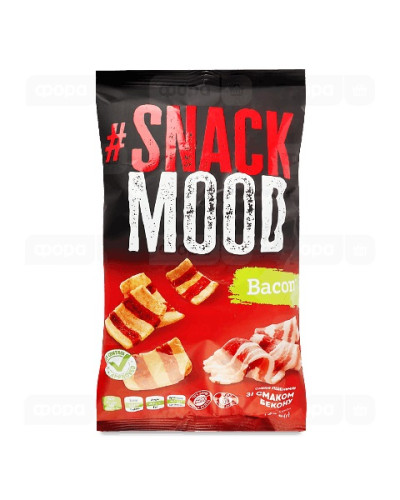 Снеки пшеничні  "SNACK MOOD" Смужки беконові  50г  24шт/уп