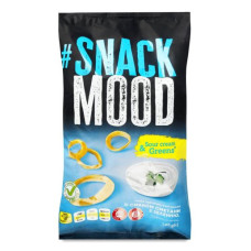 Снеки пшенично-картопляні "SNACK MOOD" Кільця зі смаком сметани з зеленню 50г  24шт/уп