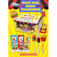 Льодяник "Фаст Фуд Неон" 30шт/уп