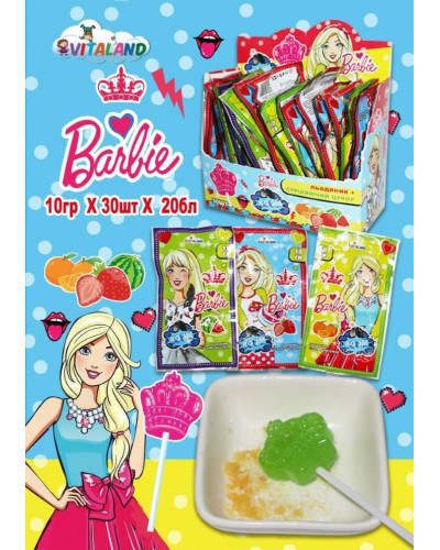 Льодяник  Barbie +стріляючий мікс (у формі корони)30шт/уп