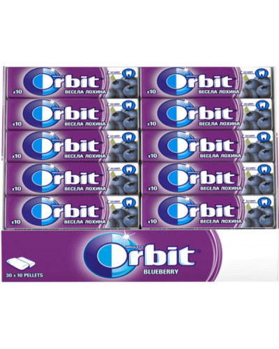 "Orbit"  жув. гумка Лохина  30шт/бл.