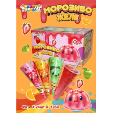 Морозиво Желе мікс (з трубочкою) 24шт/уп