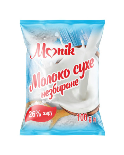 Молоко сухе незбиране 26% ТМ Monik 100г/15шт