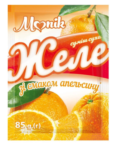 Желе зі смаком апельсину ТМ Monik 85г/50шт
