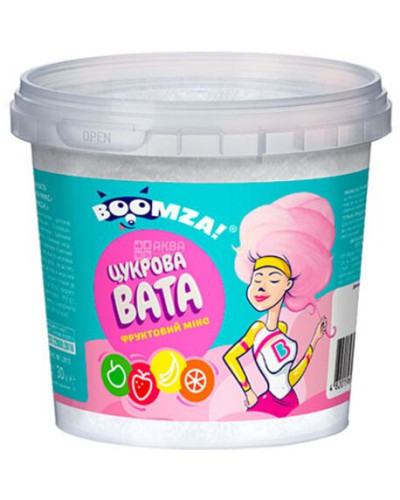 Солодка вата BOOMZA ВІДРО Фруктовий Мікс 30г/8шт