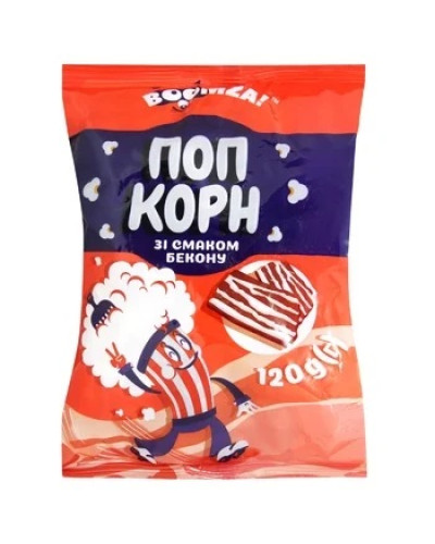 Попкорн BOOMZA  Пакет ВЕЛ. Бекон 120г/14шт(580)