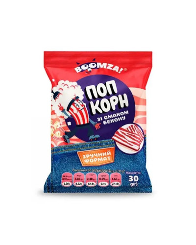 Попкорн BOOMZA  Пакет МАЛ. Бекон 30г/15шт(586)