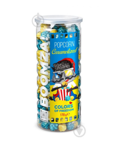 Попкорн Карамелізований BOOMZA тубус ВЕЛ."COLORS OF FREDOM" 170г/12шт(700)