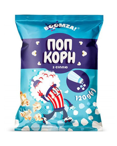 Попкорн BOOMZA  Пакет ВЕЛ. Сіль 120г/14шт(583)